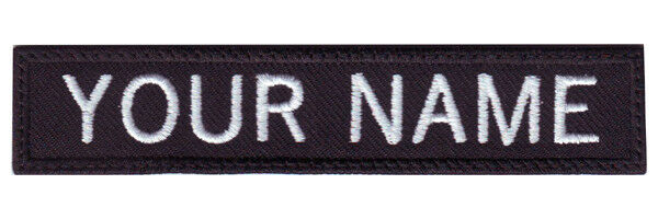 Military Rectangular 3" To 6" X 1" Personalized Embroidered Name Text Tag Patch
